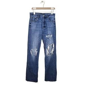 Abercrombie 90's Baggy Jeans Size 6 Distressed Blue